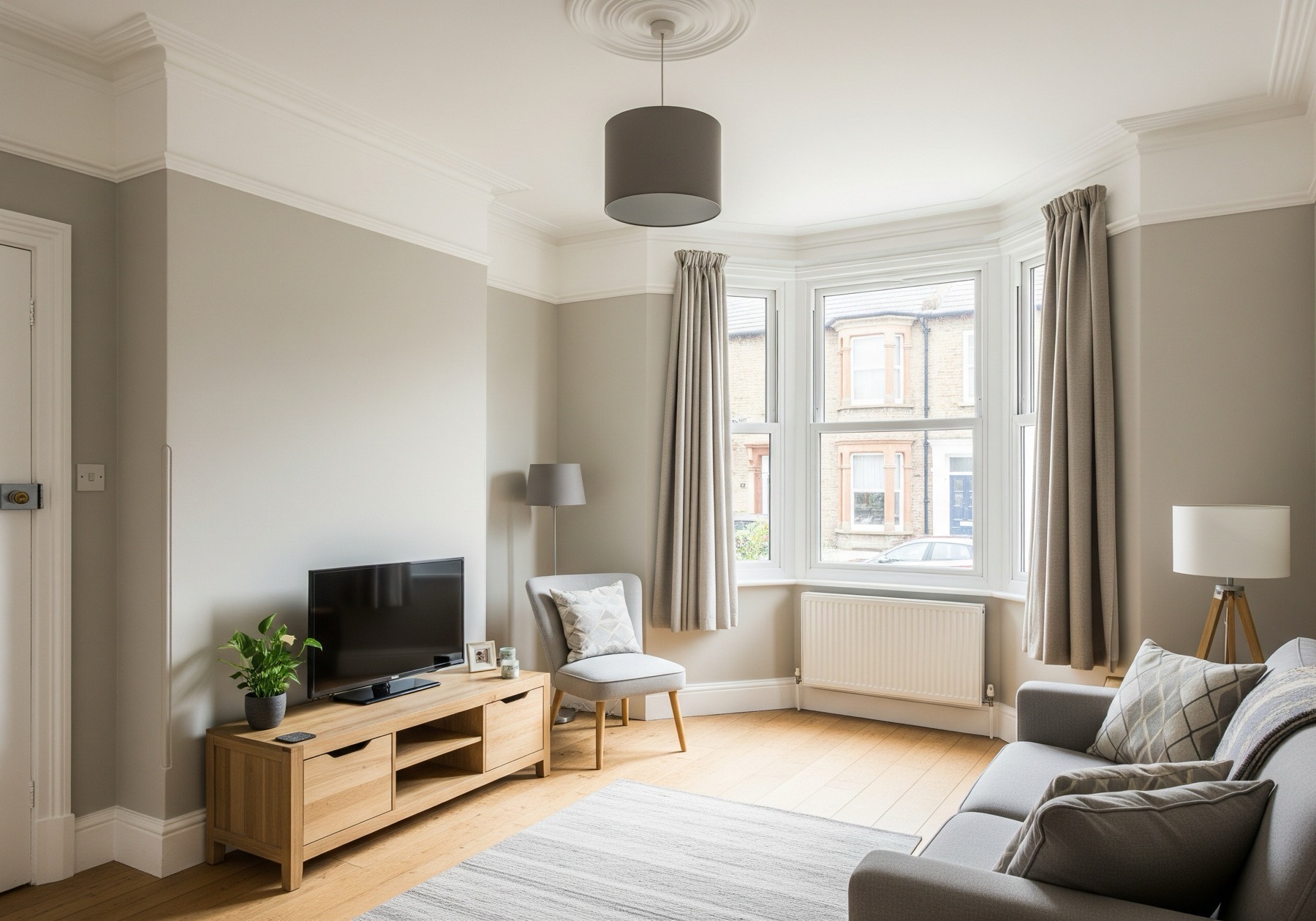A bright, comfortably furnished living room